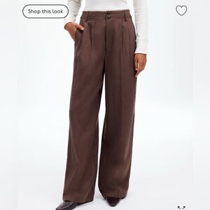 NWOT Madewell Petite Harlow Wide Leg Trouser Pants Dark Brown Size 14P